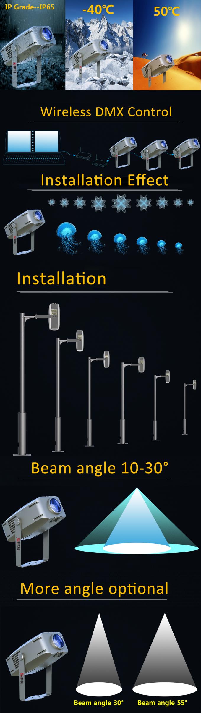 400 W Beam Angle 1030 Degree Indoor Outdoor Gobo Logo Projector For