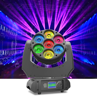 Mini Stage DJ LED Moving Head Light Bee Eye 7pcs 40w DMX Beam Wash Zoom 4 In 1 RGBW 7x40w