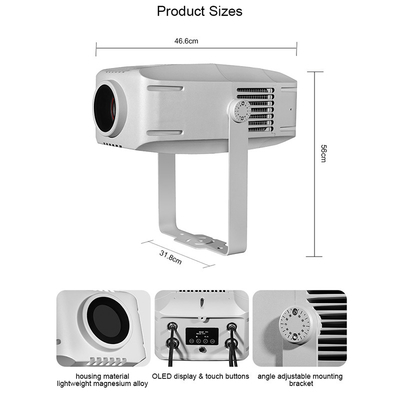 High Brightness 200W Waterproof IP65 LED GOBO Zoom Function Projector Outdoor Projection Light On The Building