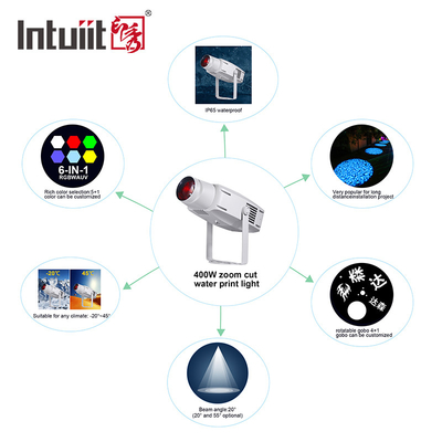 400W LED Custom Image GOBO Logo Projector Light For Indoor / Outdoor Use Company Hotel Restaurant Advertising Signs