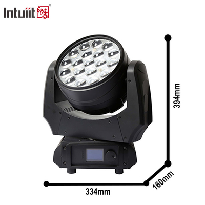 Zoom Moving Led Wash Light 19x10w 4 In 1 Gobo Projector Rgbw Headlight Party Stage Lighting Effects Bar Night Club Disco