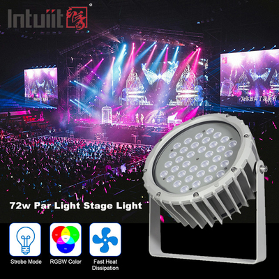 72w RGBW DMX512 Waterproof Led Flood Light Exterior Landscape Garden Round Stage Par Light