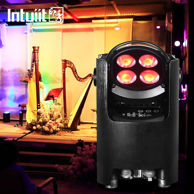 IP54 Mini Uplights 4X12W Battery Spotlight 4 LEDs Wireless DMX & IR Remote Uplights Disco Club Party Stage Uplight