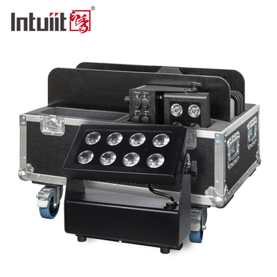 8X15W RGBW 4-in-1 LED Waterproof Floodlight DMX Control Flat Spotlight Background Wall Wash Light Stage Light