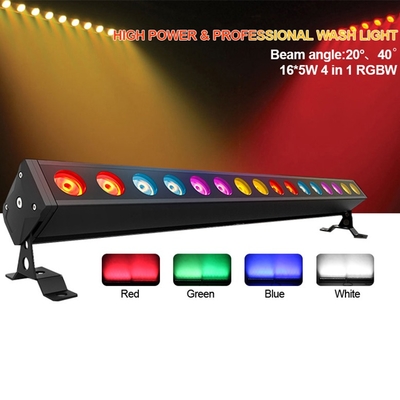 Outdoor Waterproof IP65 Wall Washer LED Light 16*5W DMX512 RGBW Aluminum Housing Stage Lighting