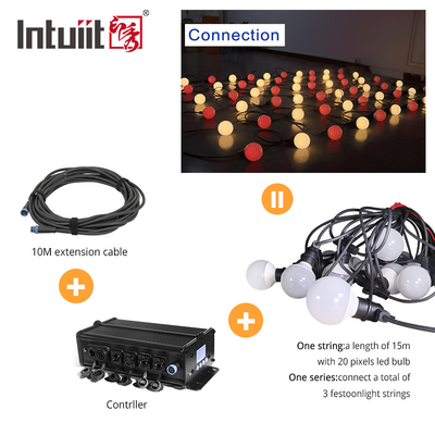 Holiday Lighting Led Bulb String Pixel Led Light Waterproof Dmx Rgbw Multi Colour String Christmas Led Bulb String Light