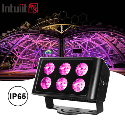 6x5W 4pcs LED Beads Outdoor Square IP65 Waterproof DMX Stage Light Flood Light RGBW 4 In 1