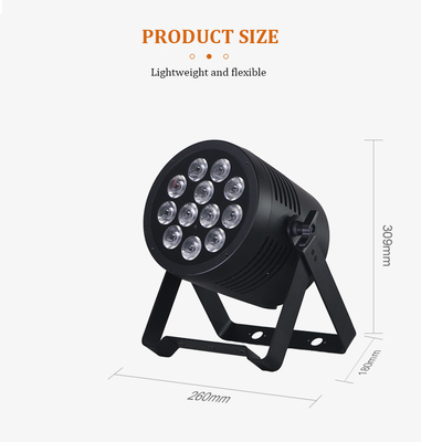 Aluminum Alloy RGBWA UV LED Flat Par 12x20W Lighting DJ Par Cans Dmx 512 Light Wash Stage Lighting for Church