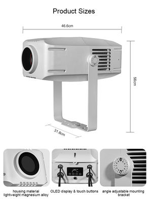 200W Waterproof Ip65 Outdoor Indoor Custom Advertising Gobo Led Zoom logo Projector Light