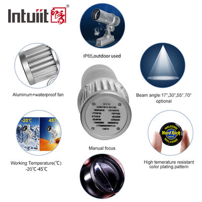Customizable 60W LED Gobo Logo Projector Outdoor IP65 Rotating Advertising Projection Light for Restaurant Bar Street Shop