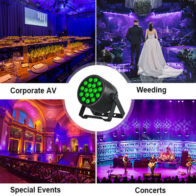 Outdoor IP65 Waterproof LED Par Light 18x20W RGBWA UV 6in1 Professional Stage Wash Lighting DMX DJ Can for Events Stadium Club