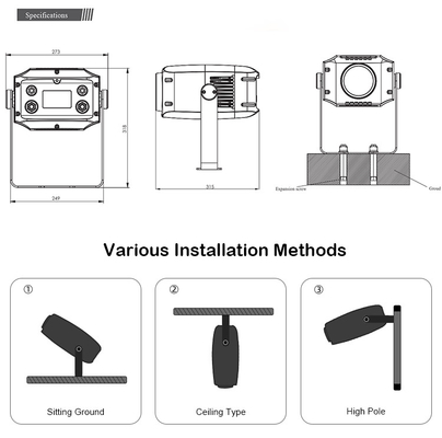 60W Outdoor RGBW Colorful Water Pattern LED Projector Ip65 Waterproof Landscape Projection Lamp