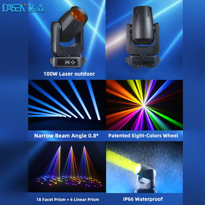 2025 New 100W Laser Moving Head Lights for Wedding KTV DJ DMX512 Control Mode