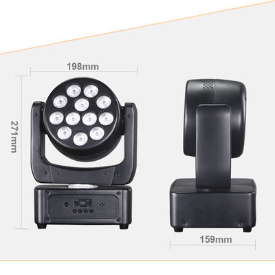 12x8W LED Moving Head Light Stage Lights RGBW Spotlight with Sound Activated for Disco Club Party Stage Lighting Shows