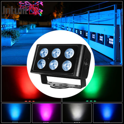 Outdoor 6x5W RGBW 4in1 LED Flood Light IP65 Waterproof DMX512 Architectural Wash Light Wall Washer for Building Garden Facade