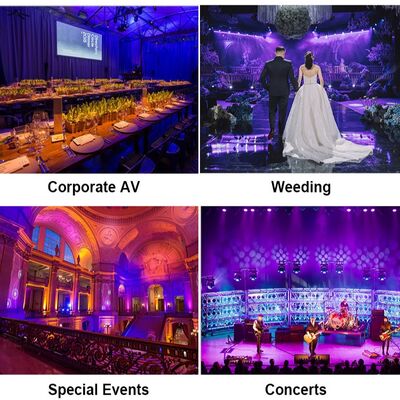 Professional IP65 Waterproof LED Par Light 12x20W RGBWA+UV 6in1 DMX512 Stage Wash Light for Outdoor Wedding Party Event DJ Disco