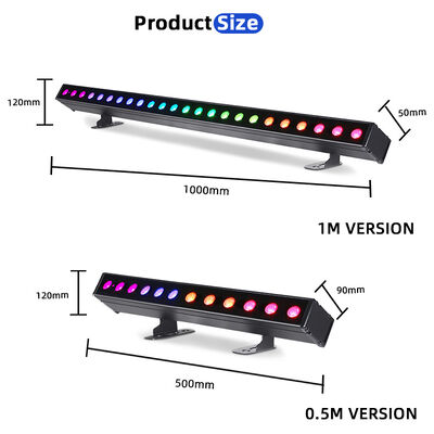 2x12W/24W RGBW 4-in-1 IP65 Battery Powered LED Wall Washer Bar — Cordless Wireless DMX512 Wash Light for Stage, Building & Events