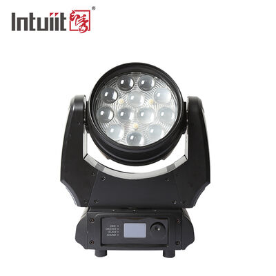 5-60 Degree Zoom LED Moving Head Wash 12x10W RGBW 4in1 Mini Stage Light High Brightness DMX Control for Professional Show Party Event