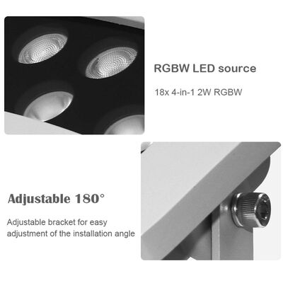 Professional 36W RGBW LED Landscape Flood Light IP65 Outdoor Tree Uplighting for Park Architecture Project