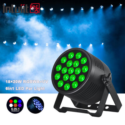 Outdoor IP65 Waterproof LED Par Light 18x20W RGBWA UV 6in1 Professional Stage Wash Lighting DMX DJ Can for Events Stadium Club
