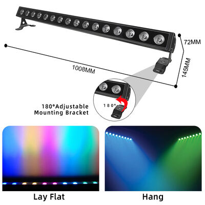 16x5W RGBW 4-in-1 IP65 Outdoor LED Linear Wall Washer — 82W DMX512 Waterproof Wash Light for Building, Bridge & Landscape