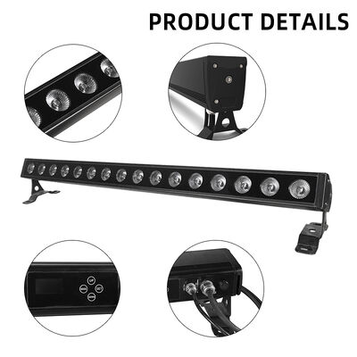 DMX512 Linear 16x5W RGBW 4in1 LED Wall Washer Bar Light IP65 Outdoor Stage Wash Lamp for DJ Disco Wedding Event Decoration