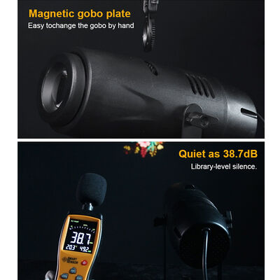 Professional 40W LED Indoor Gobo Projector Light Rotating Custom Image Logo Projection Lamp for Wedding Restaurant Mall Decoration