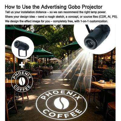 Professional 40W LED Indoor Gobo Projector Light Rotating Custom Image Logo Projection Lamp for Wedding Restaurant Mall Decoration