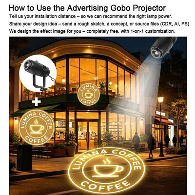 Custom Logo Projector Light Outdoor Waterproof Gobo Projector 60W LED Advertising Lights for Business Branding
