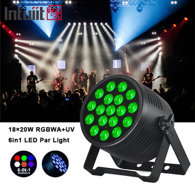 Outdoor Stage Light IP65 Waterproof 18x20W LED Par RGBWA+UV 6 in 1 DMX512 Wash Light for Wedding Party Disco Event Building Facade