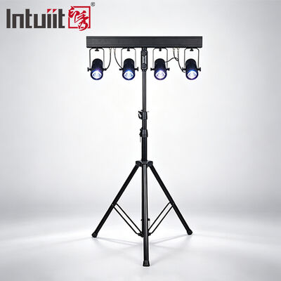 4x20W RGBW 4-in-1 LED PAR Uplighting Kit — 4.5° Narrow Beam DMX512 Stage Wash System for Weddings, DJs & Events