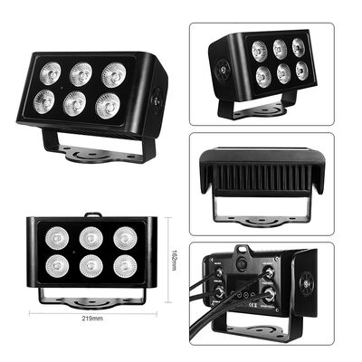Outdoor IP65 RGBW LED Floodlight | 6x5W 4-in-1, DMX512 Wide-Beam Wash for Gardens, Yards & Landscape Lighting