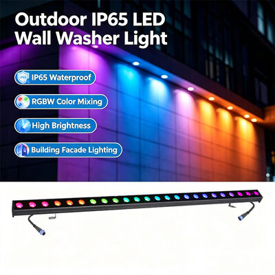 2x24W RGBW 4-in-1 IP65 Outdoor LED Linear Wall Washer — DMX512 Waterproof Wash Light for Building, Bridge & Landscape