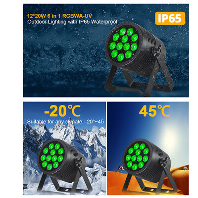 12*20W RGBWA+UV 6in1 LED Par Light IP65 Outdoor Waterproof DMX512 Stage Uplighting for Wedding DJ Party