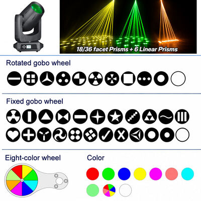 150W Laser IP66 Die-cast Aluminum Moving Head Light, Beam Spot Wash Hybrid Fixture for Concert, Festival & Outdoor Stage Shows