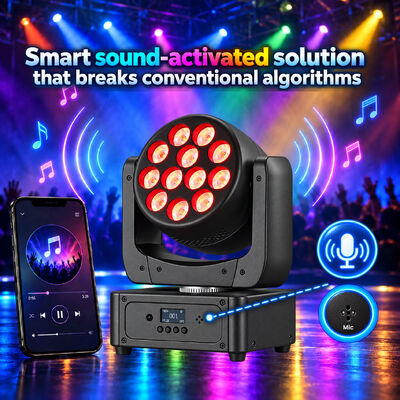 12x8w Rgbw Led Moving Head Wash Dmx Dj Portable Stage Lights for Events