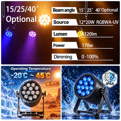 Dmx Led Stage Rgbwauv 6in1 Par Light For Wedding Party Event DJ Show
