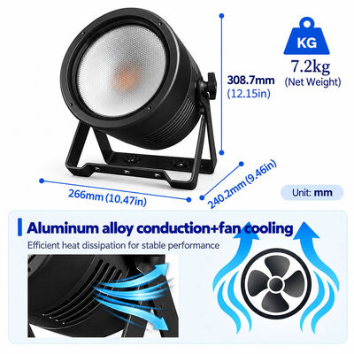 200W LED COB Par Light Aluminum Alloy DMX512 Stage Lighting Warm White Par Can Light for Disco and Bar
