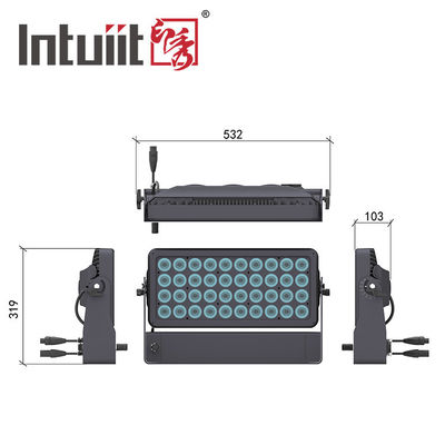 400W Outdoor IP65 Waterproof City Color 40x10W RGBW 4in1 LED Wall Wash Light