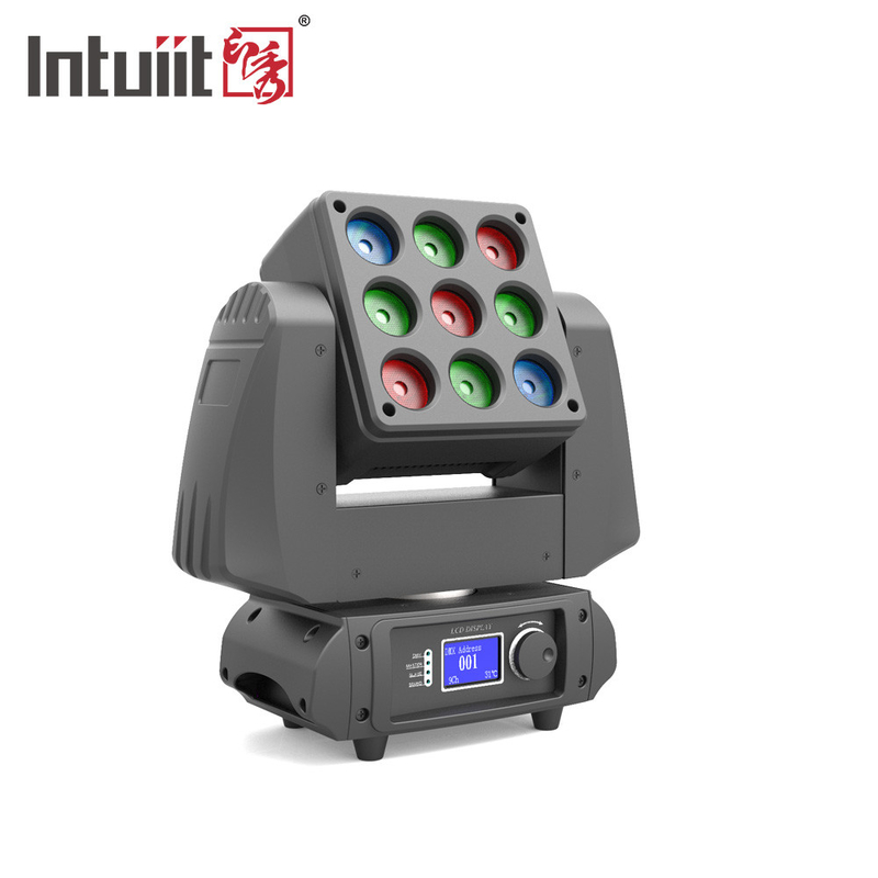 Party 1265lm Led Matrix Moving Head 3*3 RGBW 9*10W Beam Moving Head Light With Wash