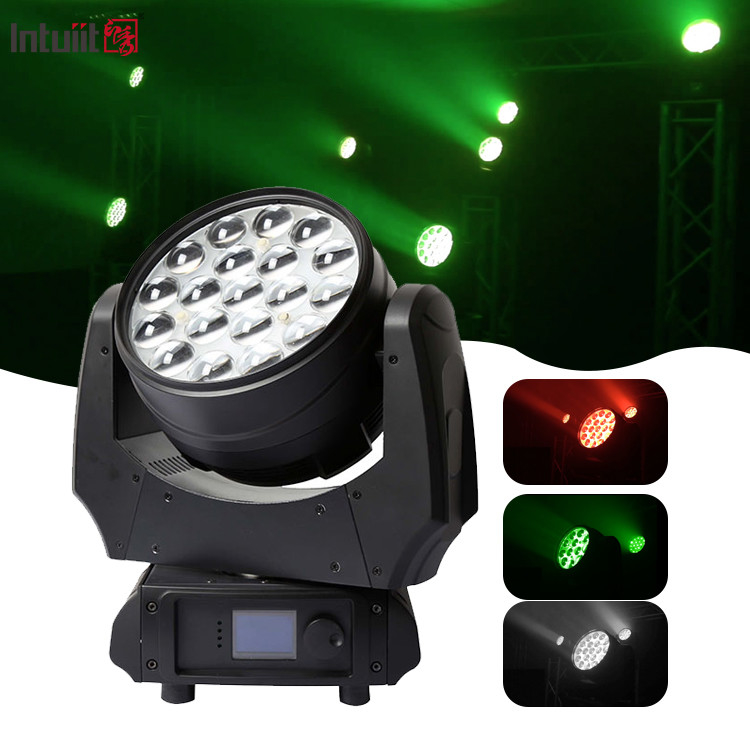 Zoom Moving Led Wash Light 19x10w 4 In 1 Gobo Projector Rgbw Headlight Party Stage Lighting Effects Bar Night Club Disco
