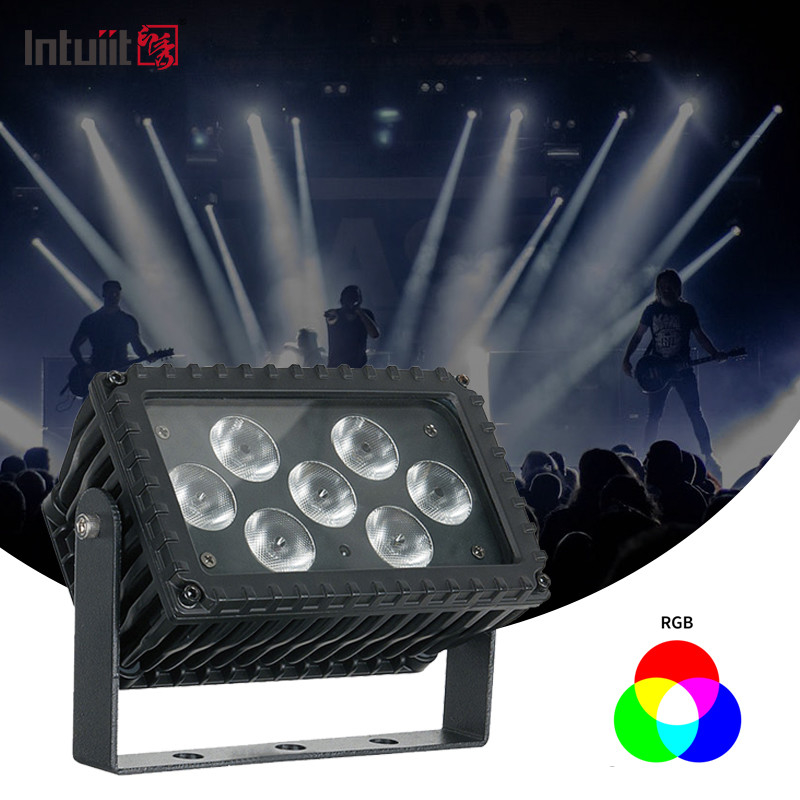 7x3W RGBW LED Outdoor 25 Degree Angle Architectural Projection Floodlight Facade Light  For Building