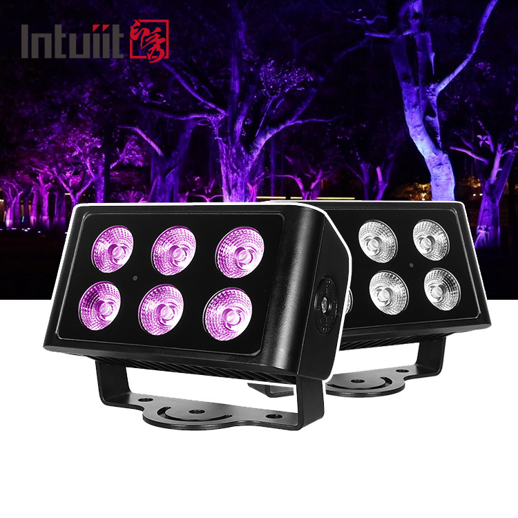 IP65 Waterproof 6x5W RGBW 4 In 1 LED Flood Light DMX Control Plane Spot Light Background Stain DJ Disco Stage Lighting