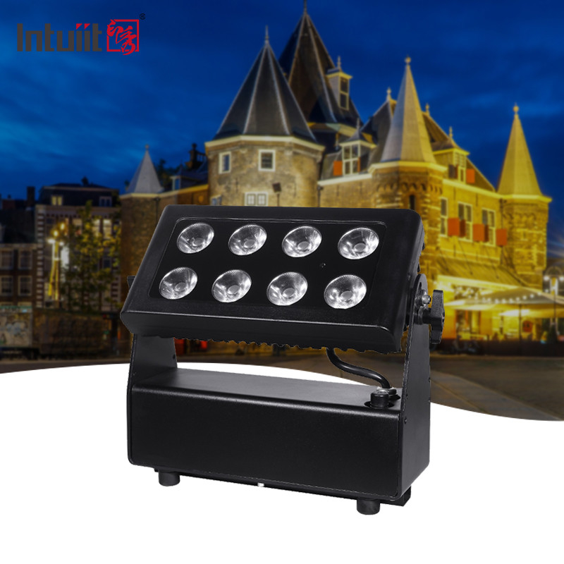 Waterproof Battery Powered City Color Wash lighting Projector 8X15W RGBW leds DMX512 Control led stage lights