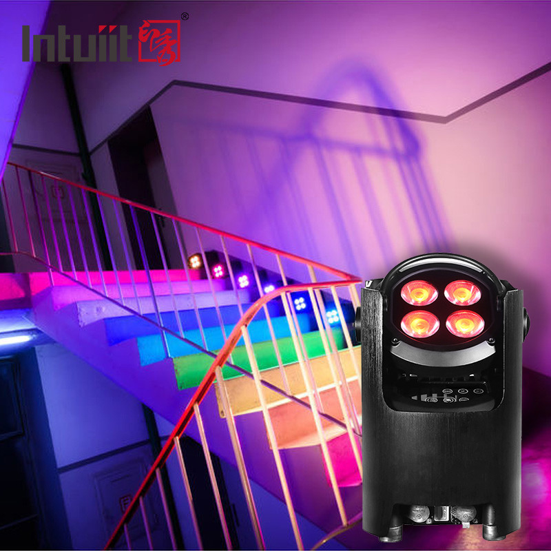 4*12W 4-in-1 RGBW Dj Wedding Battery Powered LED Uplight WIFI Wireless Disko Stage Lights