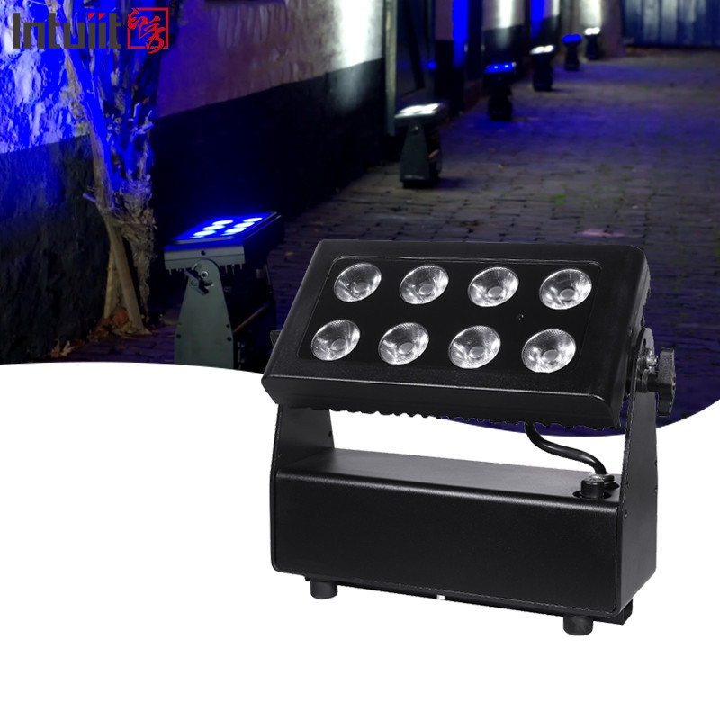 DMX512 8x10w RGBW 4in1 IP65 Waterproof DJ Wedding Stage City Wall Washer Outdoor LED Wash Flood Light