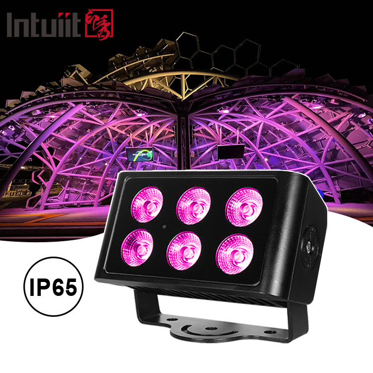 6x5W 4pcs LED Beads Outdoor Square IP65 Waterproof DMX Stage Light Flood Light RGBW 4 In 1