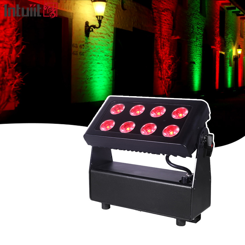 8X15W City Color Light RGBW 4in1 IP54 Waterproof Wall Washer Light For DJ Bar Outdoor Concert Stage Battery Powered