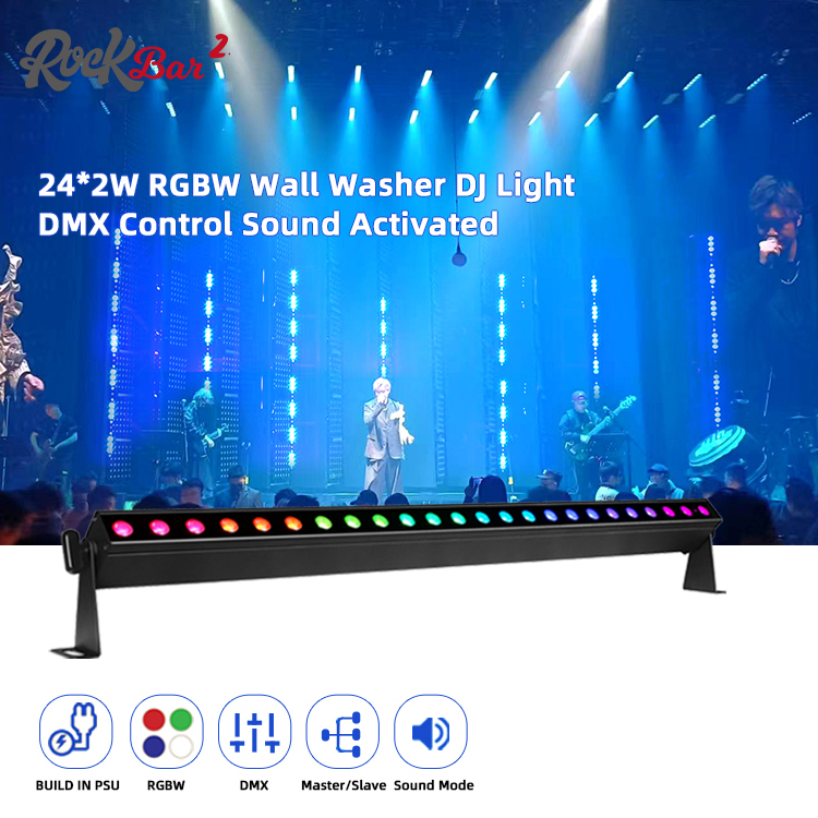 24*2W RGBW 4in1 Led Wallwasher bar Sound mode Dj Wedding City Events Stage Led Wash Light