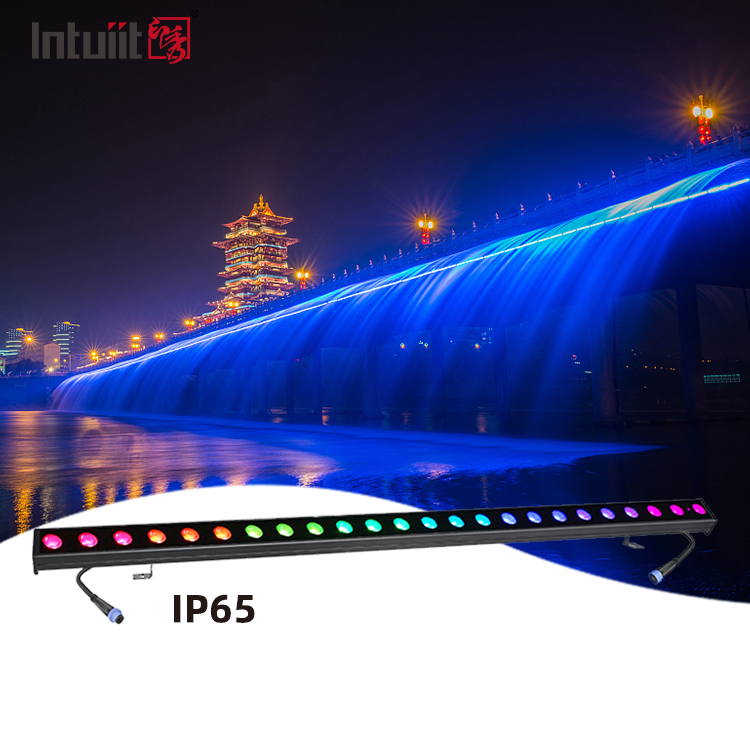 IP65 Waterproof LED RGBW Wall Washer Light 24W*2W Outdoor Aluminum Lamp Body for Garden & High Rise Building Landscape